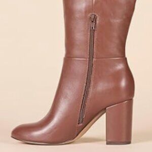 3 inch Chestnut brown Faux leather boots